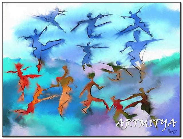 Large collection of moving dancers 01